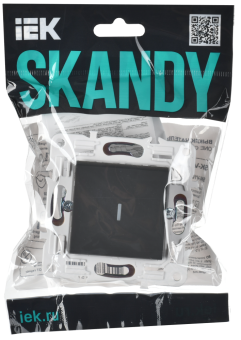 Выключатель 1-кл 10А С/У с индикатором Графит Skandy