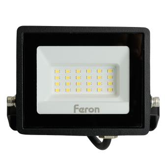 Прожектор светодиодный 2835 SMD 30Вт 6400K IP65  AC220V/50Hz, черный  с матовым стеклом , LL-920