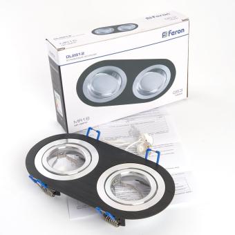 Светильник встраиваемый DL2812 MR16 50W G5.3 "овал", черный-хром Feron