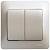 Выключатель 2-кл 10А С/У в сборе с рамкой Перламутр Glossa