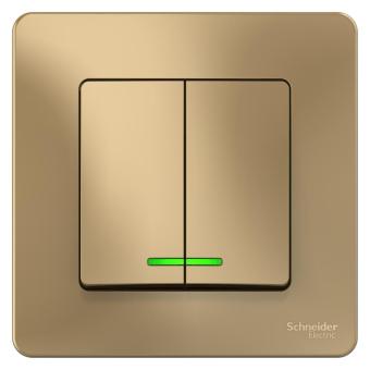 Выключатель 2-кл 10А С/У с индикатором Титан Blanca