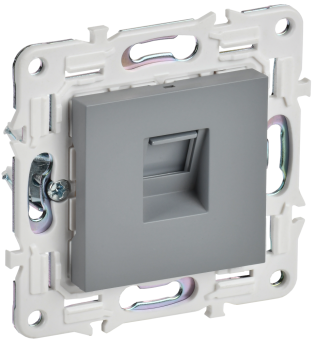 Розетка RJ45 кат.5Е С/У Серый Skandy