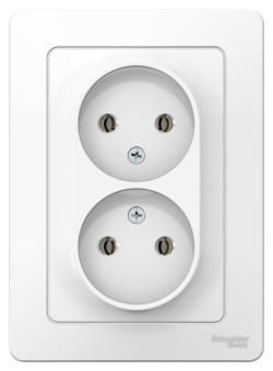 Розетка 2-м 16А С/У Белый Blanca
