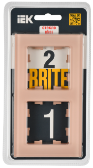 Рамка 2-я Стекло Персиковый матовый Brite