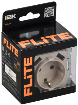 Розетка 1-м 16А С/У З/К со шторками+USB A+А 3,1А Б/К Льняной FLITE