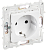Розетка 1-м 16А С/У З/К со шторками Арктический белый Skandy