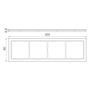 Рамка 4-я Белое стекло R98 Glass Donel
