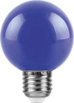 Лампа светодиодная 3W G60 230V E27 синий, LB-371 для белт-лайта Feron