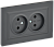 Розетка 2-м 10А С/У в сборе Графит Brite