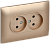 Розетка 2-м 10А С/У в сборе Песочный Skandy
