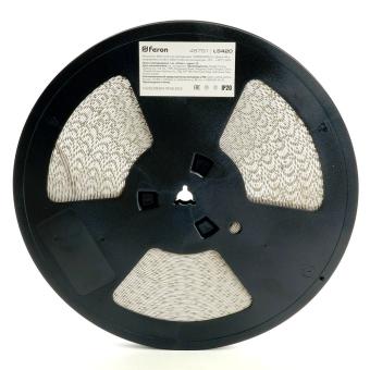 Лента светодиодная стабилизированная 120SMD(2835)/м 8Вт/м 48V 40000*10*1.22мм 3000К, IP20 LS420 Feron