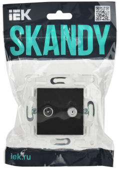 Розетка TV антенна + SAT С/У Черный Skandy