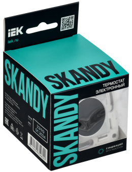 Термостат для теплого пола с электронным индикатором Серебряный Skandy