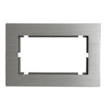 Рамка 2-я без перемычки металл Серебро Катрин