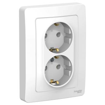 Розетка 2-м 16А С/У З/К Белый Blanca