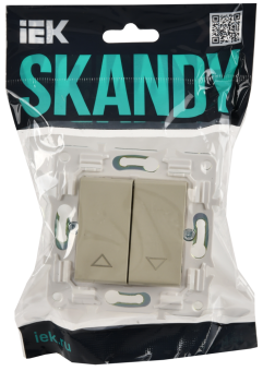 Выключатель 2-кл 10А С/У для жалюзи Бежевый Skandy